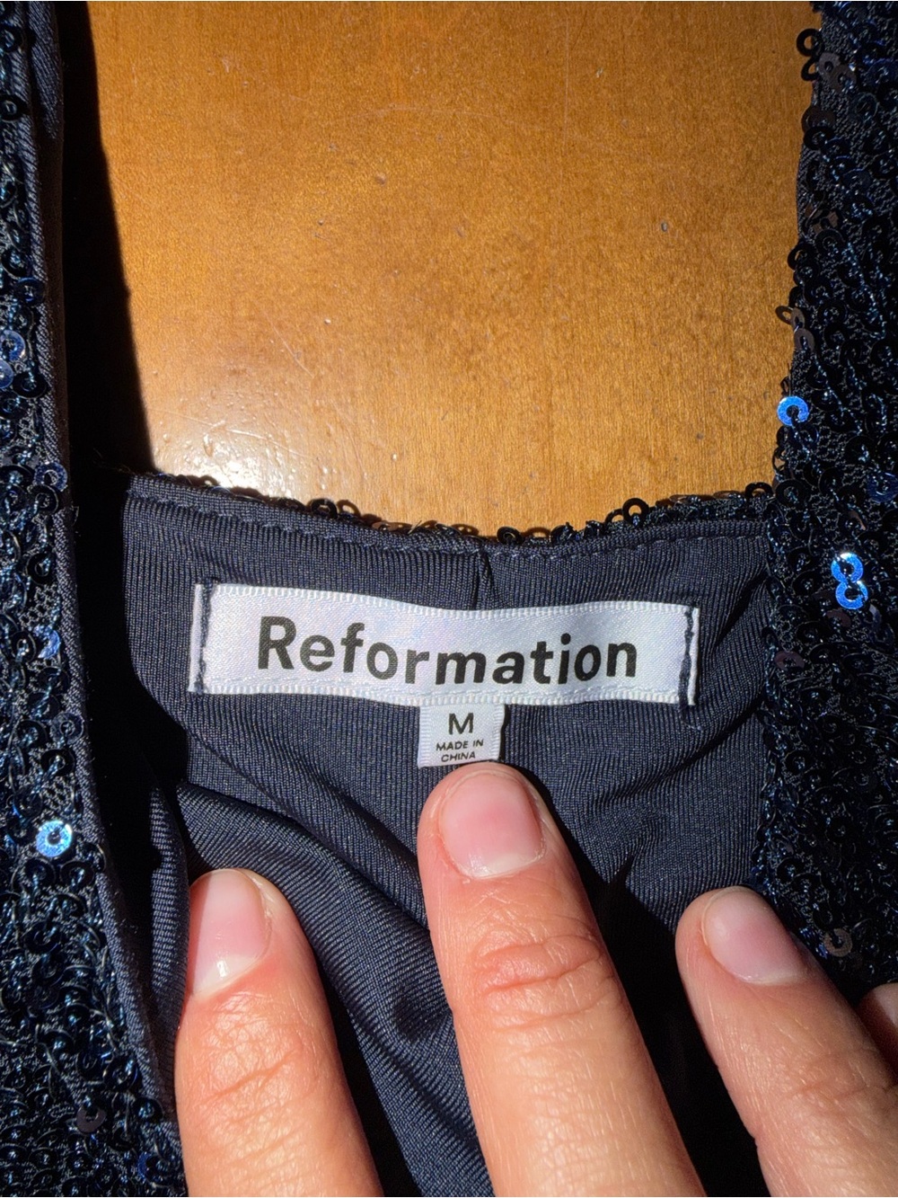 Reformation Navy Mini Dress